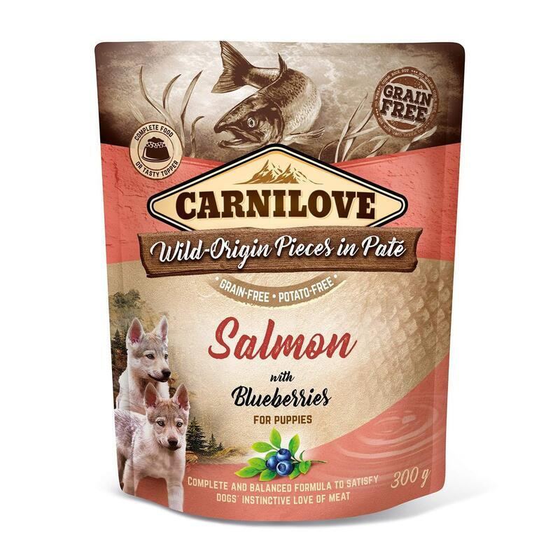 Carnilove Dog Pouch Paté Salmon & Blueber Puppies 300 g