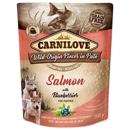 Carnilove Dog Pouch Paté Salmon & Blueber Puppies 300 g