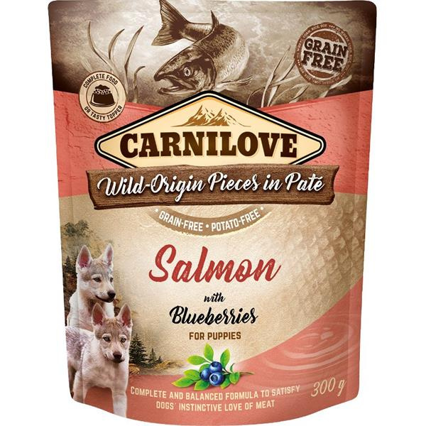 Carnilove Dog Pouch Paté Salmon & Blueber Puppies 300 g