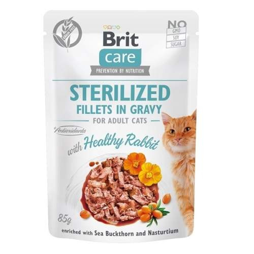 Brit Care Cat Fillets in Gravy Steril Healthy Rabbit 5x85g