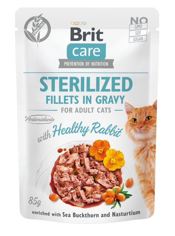 Brit Care Cat Fillets in Gravy Steril Healthy Rabbit 5x85g