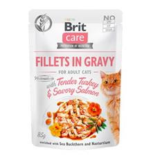 Brit Care Cat Fillets in Gravy Turkey&Salmon 85 g
