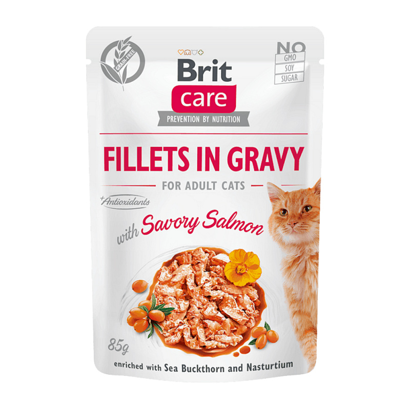 Brit Care Cat Fillets in Gravy Savory Salmon 85 g