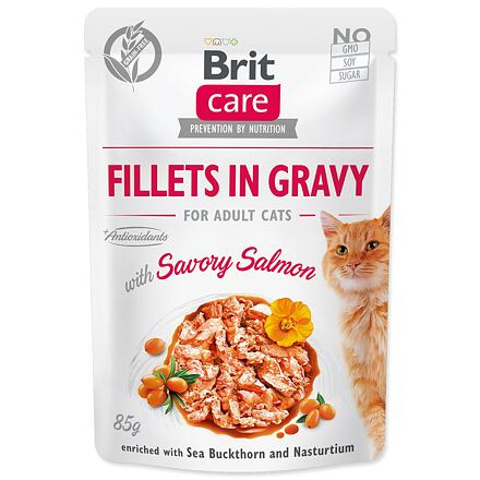 Brit Care Cat Fillets in Gravy Savory Salmon 85 g