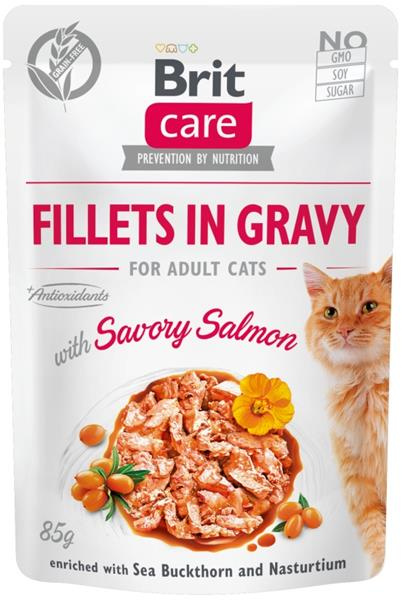 Brit Care Cat Fillets in Gravy Savory Salmon 85 g
