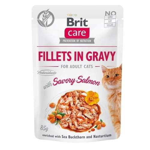 Brit Care Cat Fillets in Gravy Savory Salmon 85 g