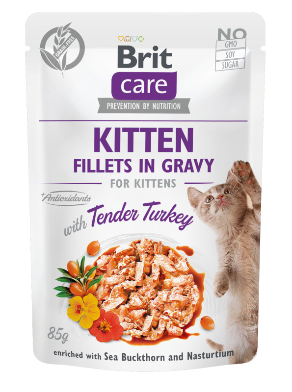 Brit Care Cat Kapsička pro koťata s filety z krocaního masa, 85 g