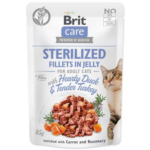 Brit Care Cat Fillets in Jelly Steril Duck&Turkey 85 g