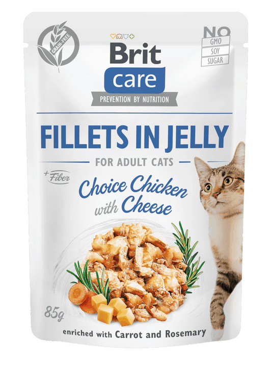 Brit Care Cat Fillets in Jelly Chicken&Cheese 85 g
