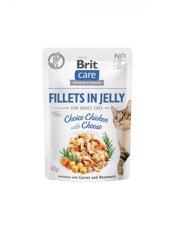 Brit Care Cat Fillets in Jelly Chicken&Cheese 85 g