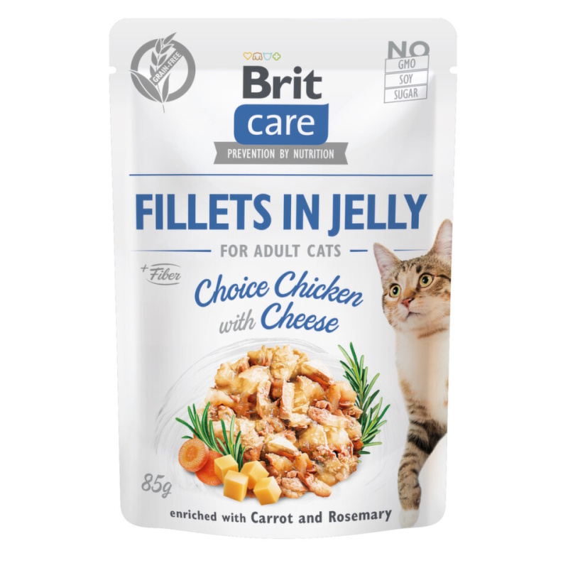 Brit Care Cat Fillets in Jelly Chicken&Cheese 85 g