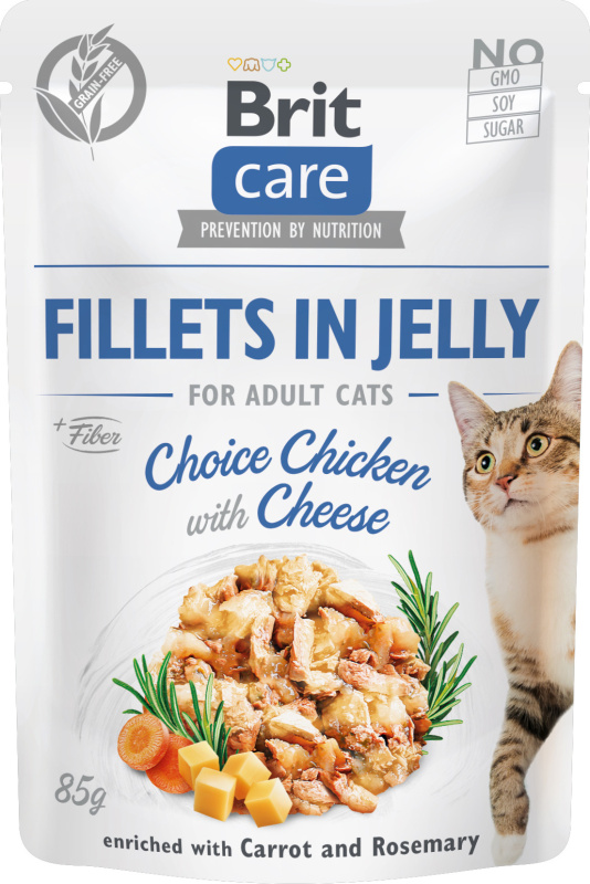 Brit Care Cat Fillets in Jelly Chicken&Cheese 85 g
