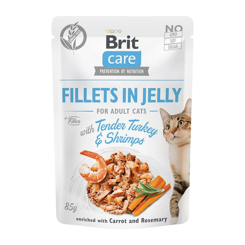 Kapsička BRIT Care Cat Pouch Tender Turkey & Shrimps in Jelly 85 g