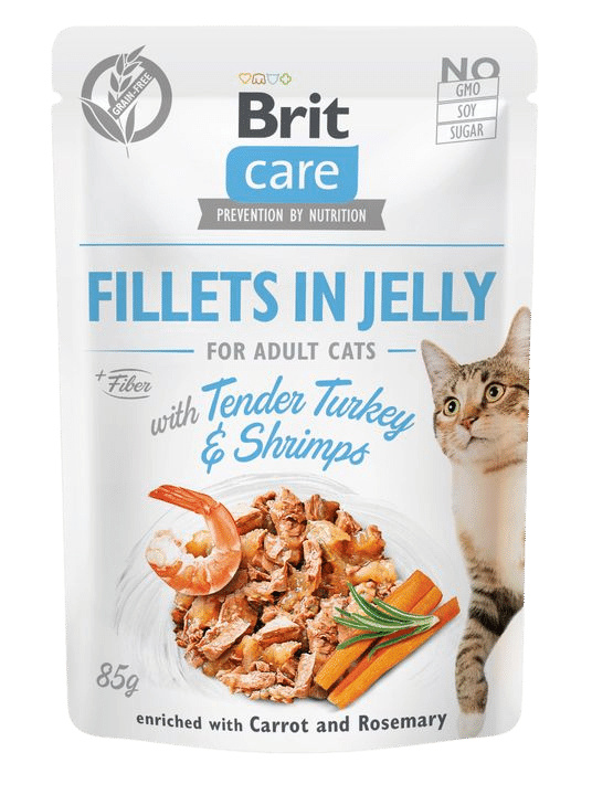 Kapsička BRIT Care Cat Pouch Tender Turkey & Shrimps in Jelly 85 g
