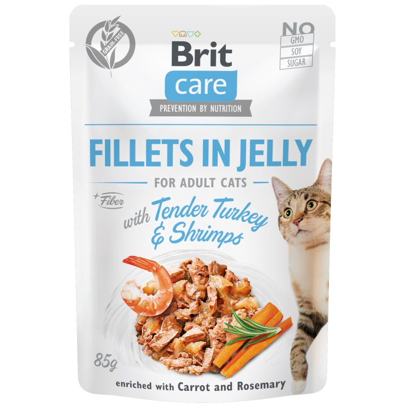 Kapsička BRIT Care Cat Pouch Tender Turkey & Shrimps in Jelly 85 g
