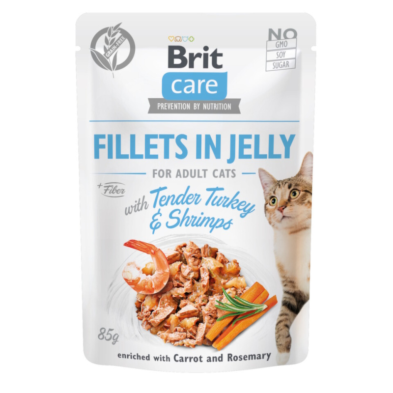 Kapsička BRIT Care Cat Pouch Tender Turkey & Shrimps in Jelly 85 g