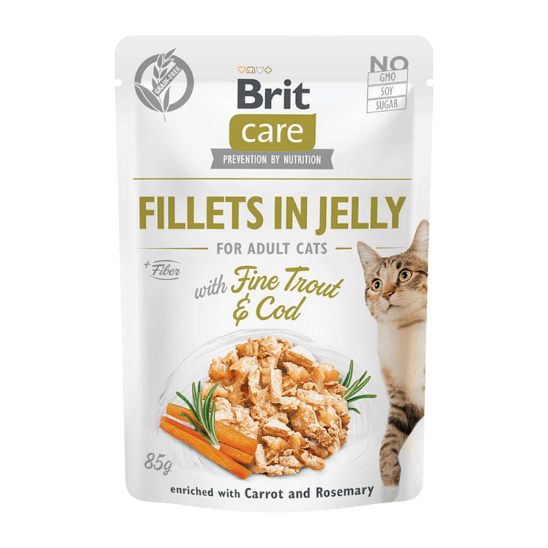Brit Care Cat Fillets in Jelly with Trout&Cod 85 g