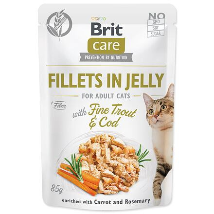 Brit Care Cat Fillets in Jelly with Trout&Cod 85 g