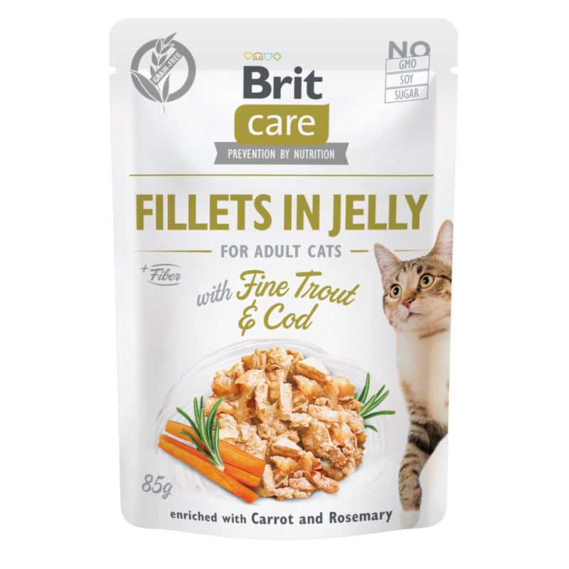 Brit Care Cat Fillets in Jelly with Trout&Cod 85 g
