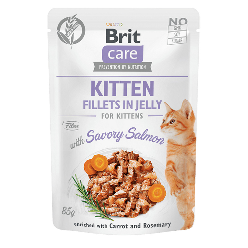 Brit Care Cat Fillets in Jelly Kitten with Salmon 85 g
