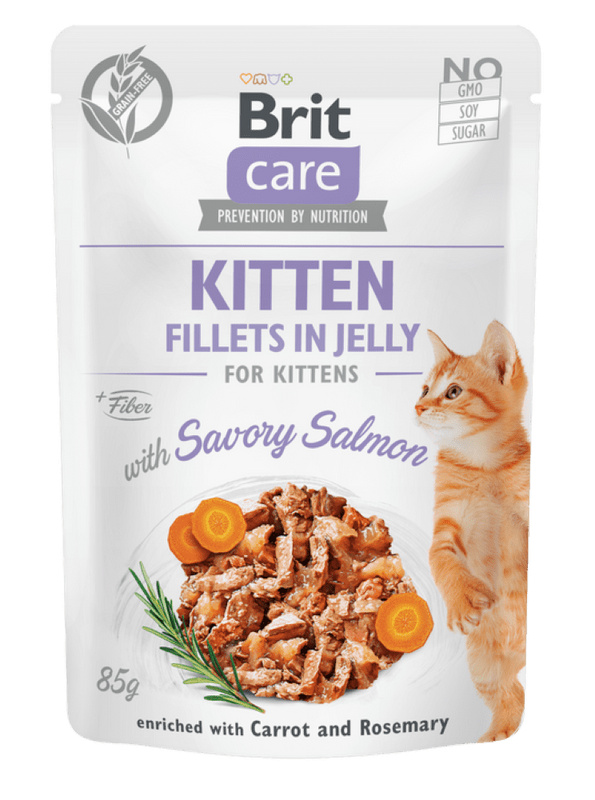 Brit Care Cat Fillets in Jelly Kitten with Salmon 85 g