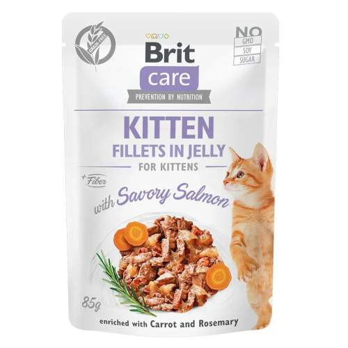 Brit Care Cat Fillets in Jelly Kitten with Salmon 85 g