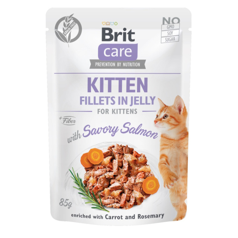 Brit Care Cat Fillets in Jelly Kitten with Salmon 85 g