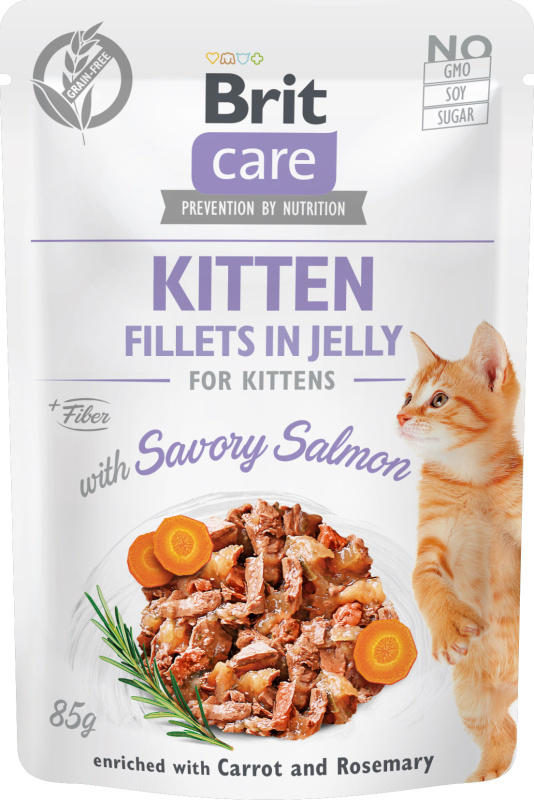 Brit Care Cat Fillets in Jelly Kitten with Salmon 85 g