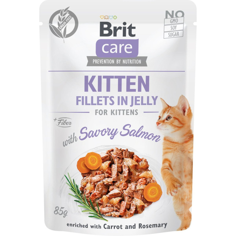 Brit Care Cat Fillets in Jelly Kitten with Salmon 85 g