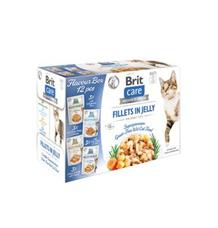 Brit Care Cat Kapsička pro kočky filety v želé MULTIPACK 4x3 ks, 1020 g