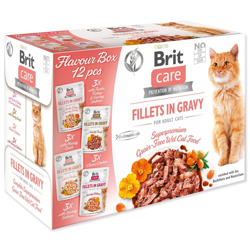 BRIT Care Cat Flavour box Fillet in Gravy 4 x 3 ks 1020 g