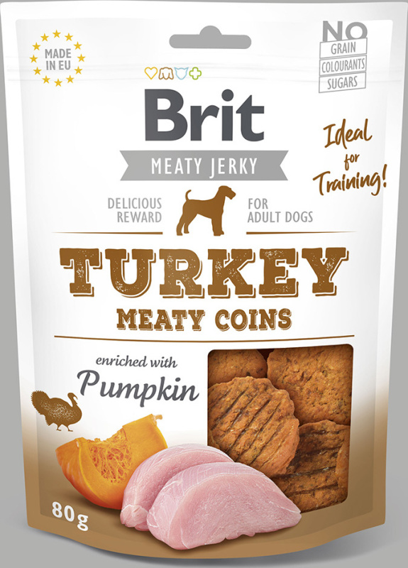 Brit Jerky Turkey Meaty Coins 80 g