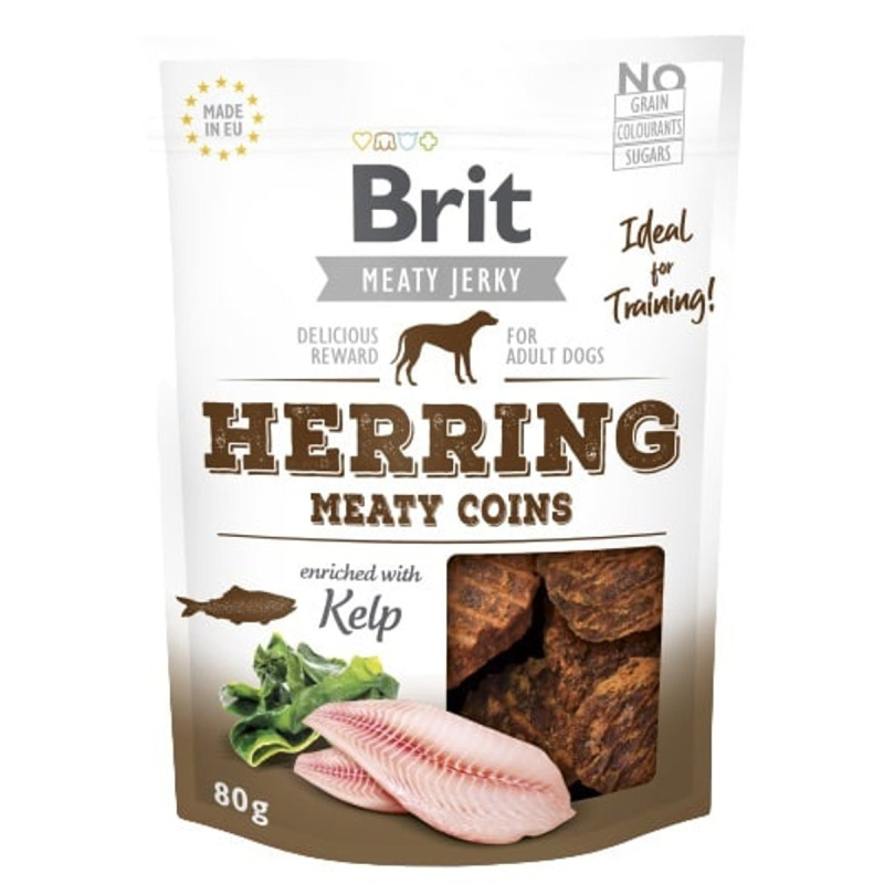 Brit Jerky Sušené masové penízky pro psy – sleď
