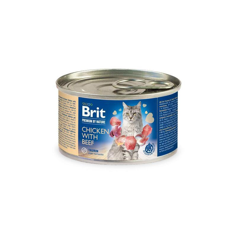 Brit Premium Cat by Nature konz Chicken&Beef 200g