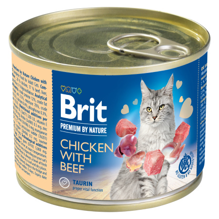 Brit Premium Cat by Nature konz Chicken&Beef 200g