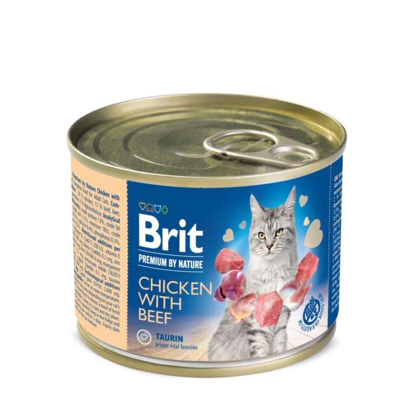 Brit Premium Cat by Nature konz Chicken&Beef 200g