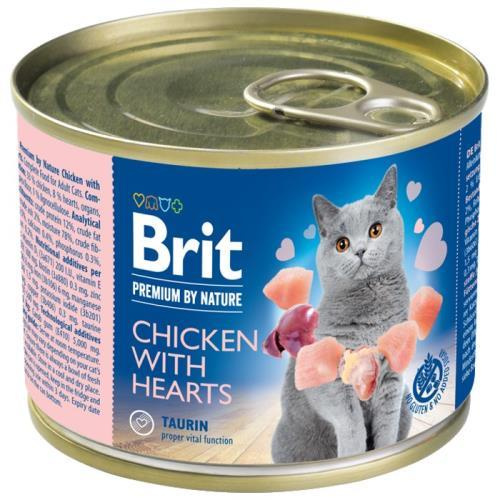 Brit Premium Cat by Nature konz Chicken&Hearts 200g