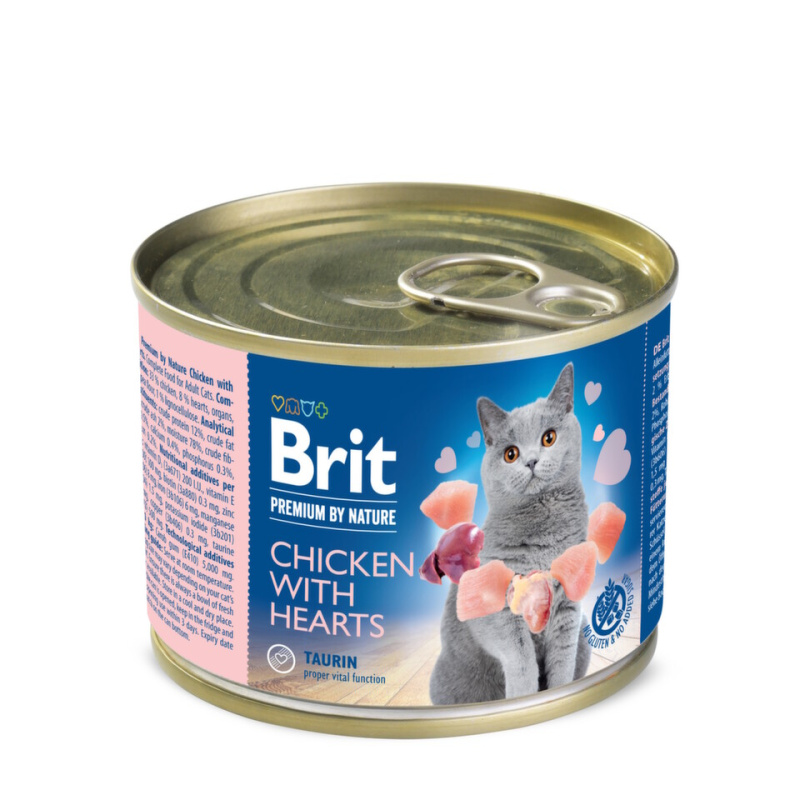 Brit Premium Cat by Nature konz Chicken&Hearts 200g