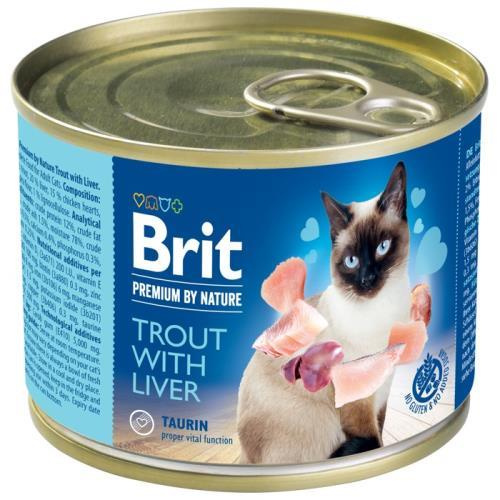 Brit Premium Cat by Nature konz Trout&Liver 200g