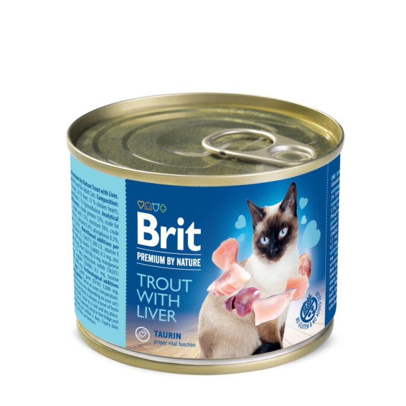 Brit Premium Cat by Nature konz Trout&Liver 200g