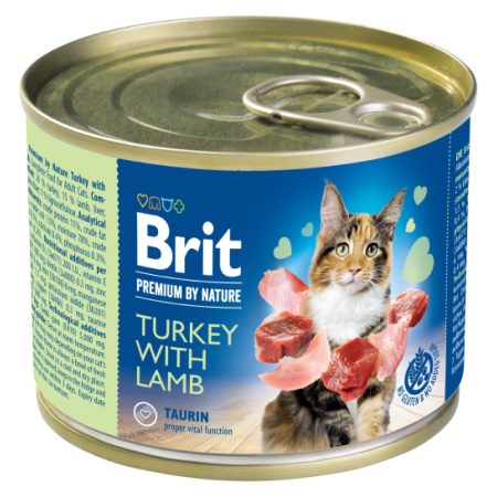 Brit Premium Cat by Nature konz Turkey&Lamb 200g