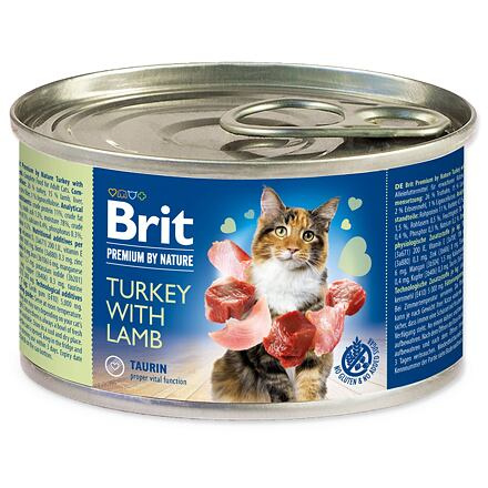 Brit Premium Cat by Nature konz Turkey&Lamb 200g