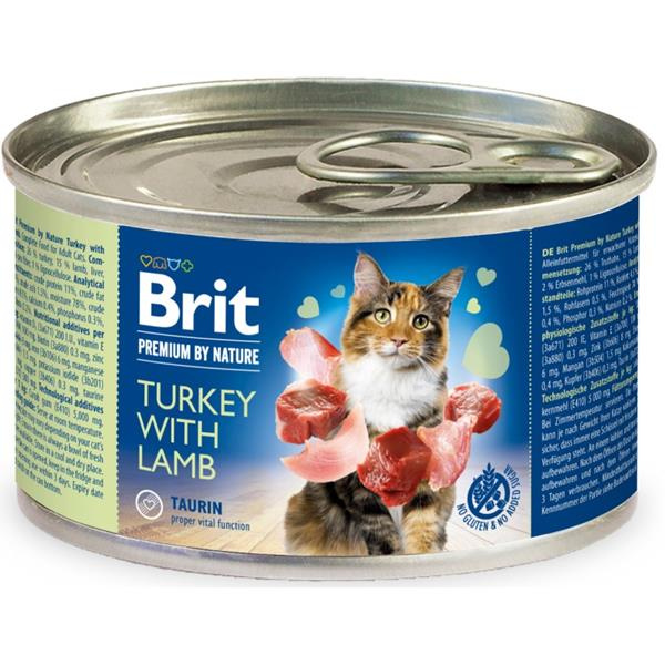 Brit Premium Cat by Nature konz Turkey&Lamb 200g