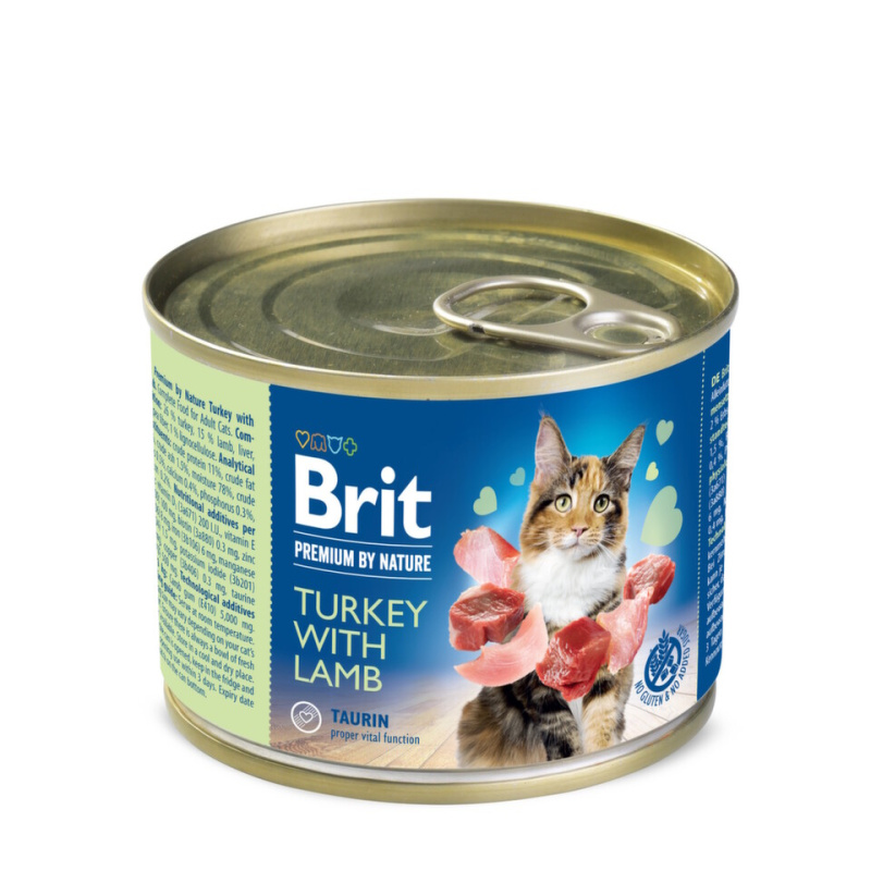 Brit Premium Cat by Nature konz Turkey&Lamb 200g