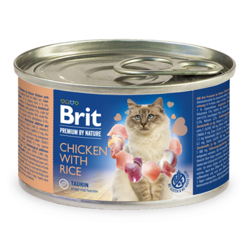 Brit Premium Cat by Nature konz Chicken&Rice 200g