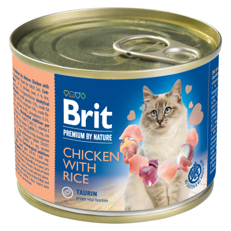 Brit Premium Cat by Nature konz Chicken&Rice 200g