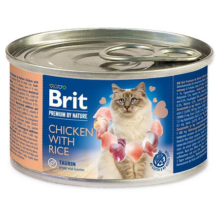 Brit Premium Cat by Nature konz Chicken&Rice 200g