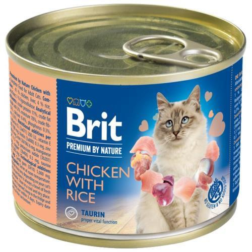 Brit Premium Cat by Nature konz Chicken&Rice 200g