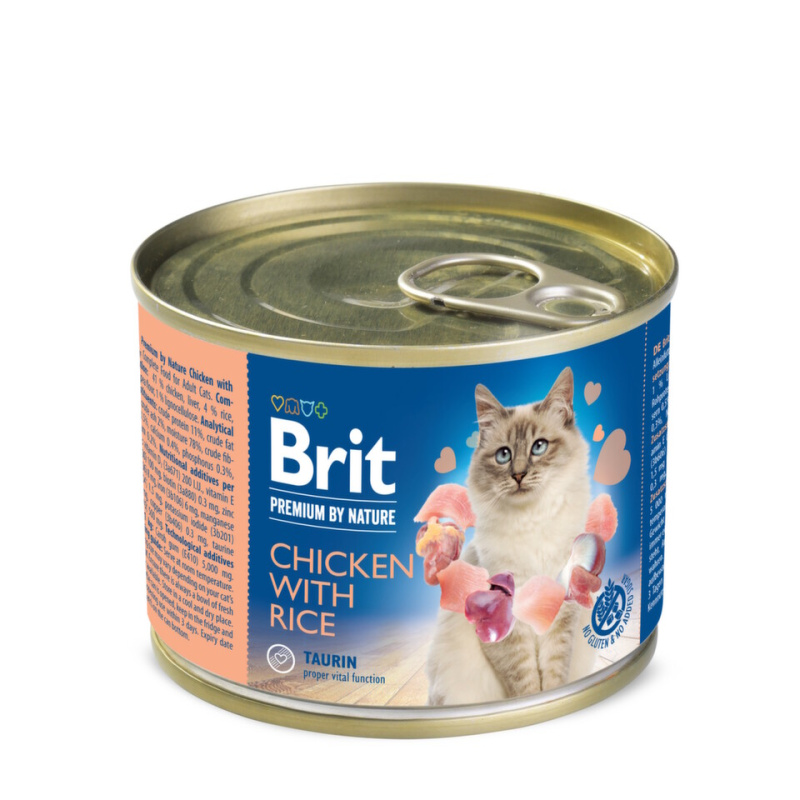Brit Premium Cat by Nature konz Chicken&Rice 200g