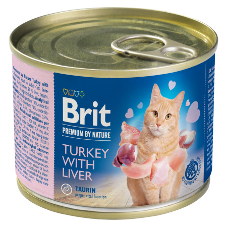 Brit Premium Cat by Nature konz Turkey&Liver 200g